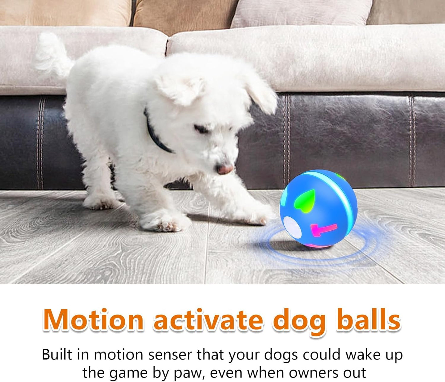 Interactive Dog Toys Ball, Motion Activated Rolling Dog Ball, Automatic Toy for Small/Medium Dogs,Usb Rechargeable Dog Enrichment Toys to Keep Them Busy
